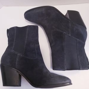 Cole Haan Women Chelsea Ankle Boot  11B Black Suede Pullon Waterproof Block Heel